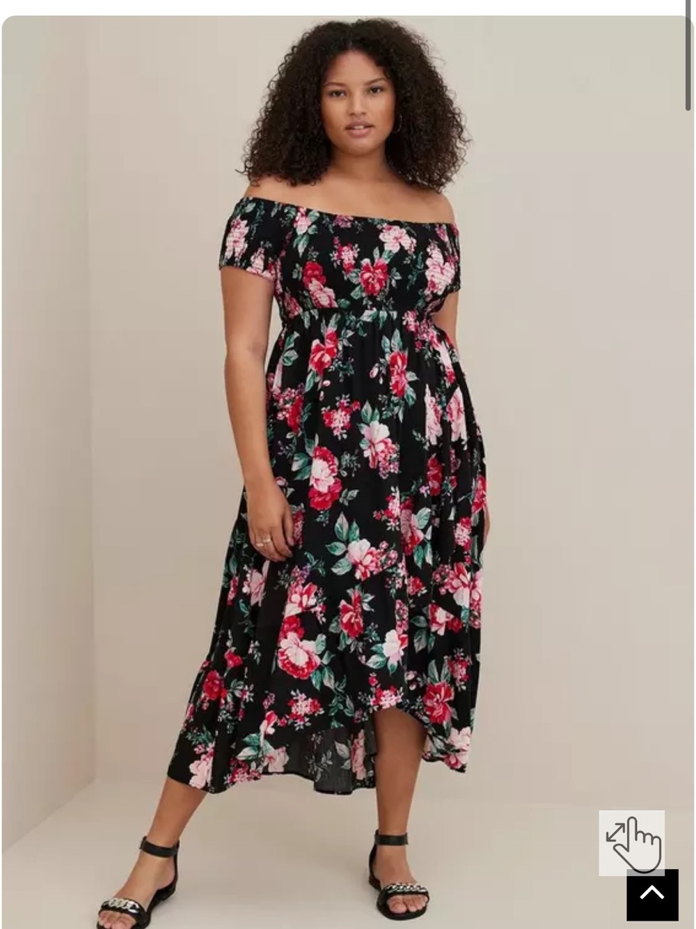 Torrid Maxi Challis Off-Shoulder Dress